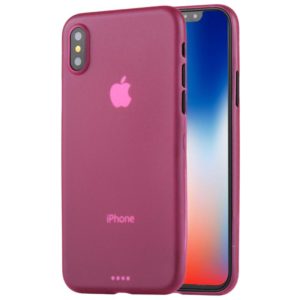For iPhone X / XS Ultra-thin Frosted PP Protective Back Cover Case (Magenta) (OEM)