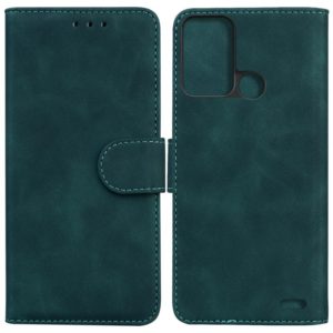 For ZTE Blade A52 Skin Feel Pure Color Flip Leather Phone Case(Green) (OEM)