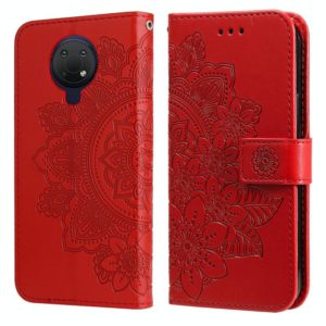 For Nokia G10 / G20 / 6.3 7-petal Flowers Embossing Pattern Horizontal Flip PU Leather Case with Holder & Card Slots & Wallet & Photo Frame(Red) (OEM)