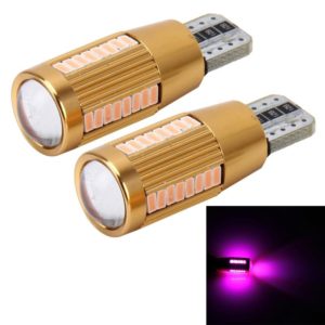 2 PCS T10 2W Constant Current Car Clearance Light with 38 SMD-3014 Lamps, DC 12-16V(Pink Light) (OEM)