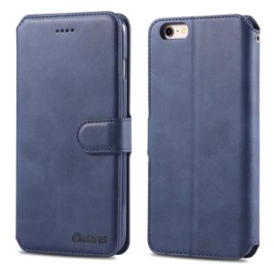 For iPhone 6 Plus / 6s Plus AZNS Calf Texture Magnetic Horizontal Flip PU Leather Case with Holder & Card Slots & Photo Frame(Blue) (AZNS) (OEM)