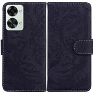 For OnePlus Nord 2T Tiger Embossing Pattern Horizontal Flip Leather Phone Case(Black) (OEM)