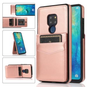 For Huawei Mate 20 Solid Color PC + TPU Protective Case with Holder & Card Slots(Rose Gold) (OEM)