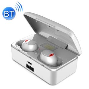 G10 TWS Bluetooth 5.0 Wireless Bluetooth Earphone with Charging Box, Support Digital Display & HD Call & Power Bank(White) (OEM)