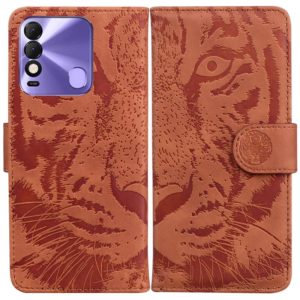 For Tecno Spark 8 / 8T Tiger Embossing Pattern Horizontal Flip Leather Phone Case(Brown) (OEM)