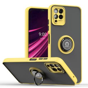 For T-Mobile REVVL 6 Pro 5G Q Shadow 1 Series TPU + PC Phone Case with Ring(Yellow) (OEM)