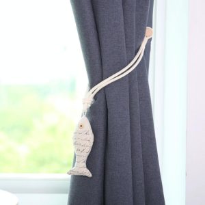 A005 Cotton And Linen Curtain Magnet Bandage Free Perforated Tassel Curtain Buckle(Fish) (OEM)
