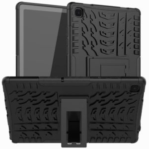 For Samsung Galaxy Tab A7 (2020) T500/T505 Tire Texture TPU+PC Shockproof Case with Holder(Black) (OEM)