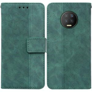 For Infinix Note 7 X690 Geometric Embossed Leather Phone Case(Green) (OEM)
