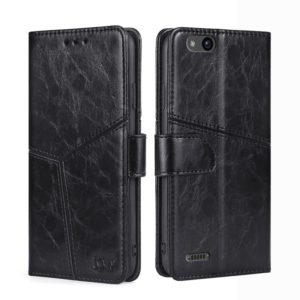 For ZTE Tempo X Geometric Stitching Horizontal Flip TPU + PU Leather Phone Case(Black) (OEM)