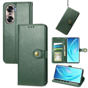 For Honor 60 Solid Color Leather Buckle Phone Case(Green) (OEM)