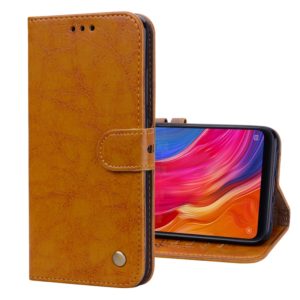 Business Style Oil Wax Texture Horizontal Flip Leather Case for Xiaomi Mi 8, with Holder & Card Slots & Wallet (Brown) (OEM)