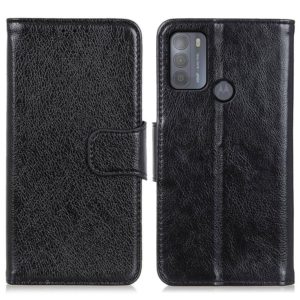For Motorola Moto G50 Nappa Texture Horizontal Flip Leather Case with Holder & Card Slots & Wallet(Black) (OEM)