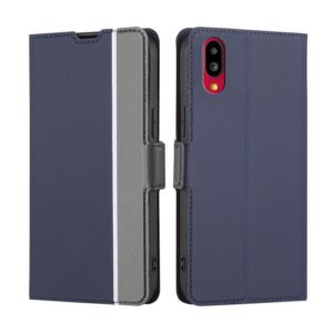 For Sharp Simple Sumaho 6 A201SH Twill Texture Side Button Leather Phone Case(Blue) (OEM)