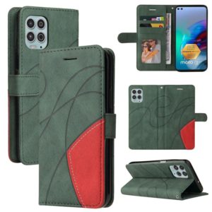 For Motorola Edge S / Moto G100 Dual-color Splicing Horizontal Flip PU Leather Case with Holder & Card Slots & Wallet(Green) (OEM)