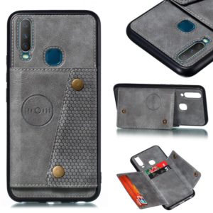 For Huawei Y7p 2020 PU + TPU Shockproof Magnetic Protective Case with Card Slots(Grey) (OEM)