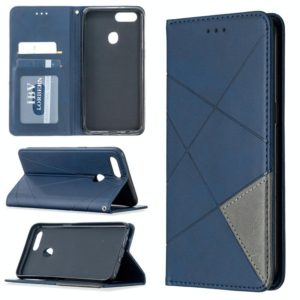 For OPPO A5 Prismatic Invisible Magnetic Horizontal Flip Leather Case with Holder & Card Slots & Photo Frame(Blue) (OEM)