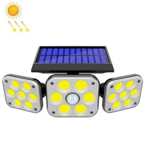 132 COB Solar 3-Head Rotatable Wall Lights Human Sense Outdoor Waterproof Garden Street Light (OEM)