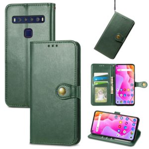 For TCL 10L Solid Color Leather Buckle Phone Case(Green) (OEM)