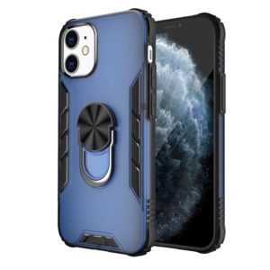 For iPhone 12 mini Magnetic Frosted PC + Matte TPU Shockproof Case with Ring Holder(Classic Blue) (OEM)