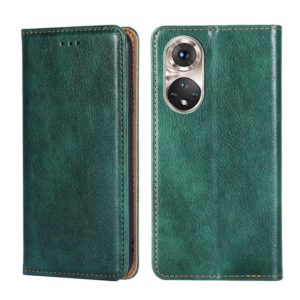 For Honor 50 Pro Gloss Oil Solid Color Magnetic Leather Phone Case(Green) (OEM)
