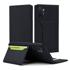 For Samsung Galaxy Note10+ Strong Magnetism Liquid Feel Horizontal Flip Leather Case with Holder & Card Slots & Wallet(Black) (OEM)