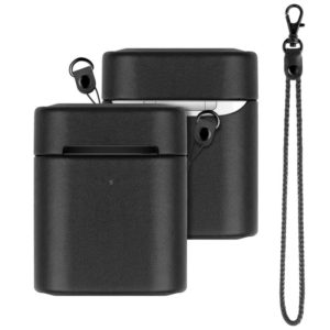 Wireless Earphone Protective Shell Leather Case Split Storage Box For Airpods 2(Black) (OEM)