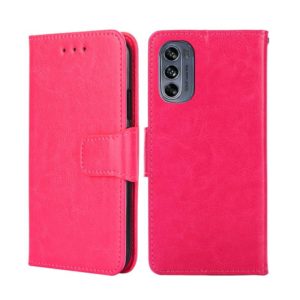 For Motorola Moto G62 5G Crystal Texture Leather Phone Case(Rose Red) (OEM)