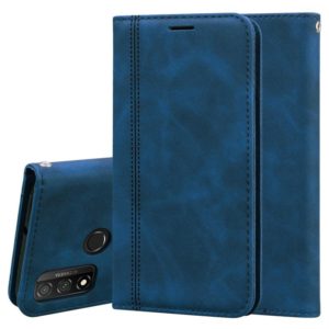 For Huawei P Smart (2020) Frosted Business Magnetic Horizontal Flip PU Leather Case with Holder & Card Slot & Lanyard(Blue) (OEM)