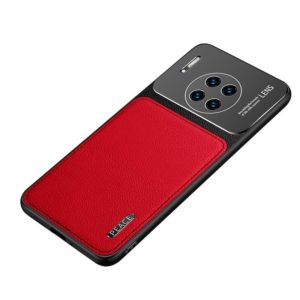 For Huawei Mate 30 Frosted Metal + Leather Texture Protective Case (Red) (OEM)