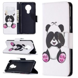 For Nokia 5.3 Colored Drawing Pattern Horizontal Flip Leather Case with Holder & Card Slots & Wallet(Panda) (OEM)