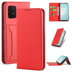 For Samsung Galaxy M80s Strong Magnetism Shockproof Horizontal Flip Liquid Feel Leather Case with Holder & Card Slots & Wallet(Red) (OEM)