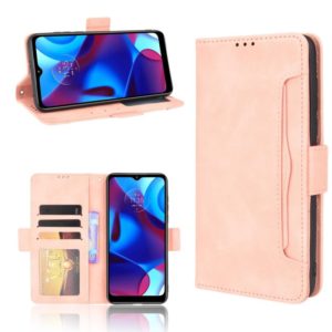 For Motorola Moto G Pure Skin Feel Calf Pattern Horizontal Flip Leather Phone Case with Holder & Card Slots & Photo Frame(Pink) (OEM)