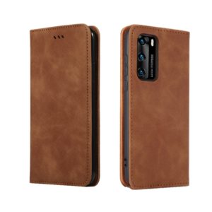 For Huawei P40 Retro Skin Feel Business Magnetic Horizontal Flip Leather Case(Brown) (OEM)
