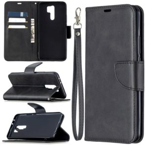 For Xiaomi Redmi 9 Retro Lambskin Texture Pure Color Horizontal Flip PU Leather Case with Holder & Card Slots & Wallet & Lanyard(Black) (OEM)