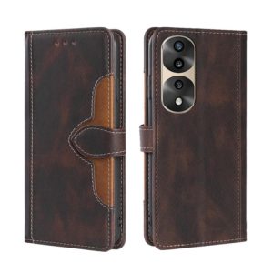 For Honor 70 Pro / 70 Pro Plus Skin Feel Magnetic Buckle Leather Phone Case(Brown) (OEM)