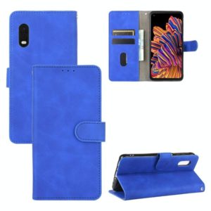 For Samsung Galaxy XCover Pro Solid Color Skin Feel Magnetic Buckle Horizontal Flip Calf Texture PU Leather Case with Holder & Card Slots & Wallet(Blue) (OEM)