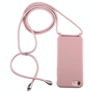 For iPhone 6s / 6 Candy Color TPU Protective Case with Lanyard(Dark Pink) (OEM)