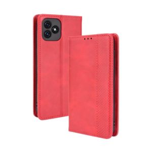For Blackview Oscal C20 Magnetic Buckle Retro Crazy Horse Texture Horizontal Flip Leather Case with Holder & Card Slots & Photo Frame(Red) (OEM)
