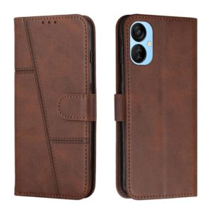 For Tecno Camon 19 Neo Stitching Calf Texture Buckle Leather Phone Case(Brown) (OEM)