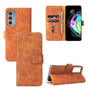 For Motorola Edge 20 Solid Color Skin Feel Magnetic Buckle Horizontal Flip Calf Texture PU Leather Case with Holder & Card Slots & Wallet(Brown) (OEM)