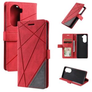 For Honor 60 Pro Skin Feel Splicing Leather Phone Case(Red) (OEM)