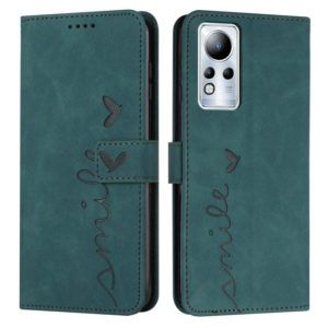 For Infinix Note 11 Skin Feel Heart Pattern Leather Phone Case(Green) (OEM)