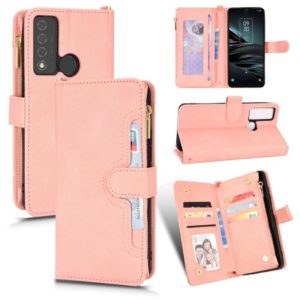 For TCL 20 XE Litchi Texture Zipper Leather Phone Case(Pink) (OEM)