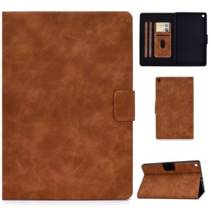 For Kindle Fire HD8 2016 / 2017 Cowhide Texture Horizontal Flip Leather Case with Holder & Card Slots & Sleep / Wake-up Function(Brown) (OEM)