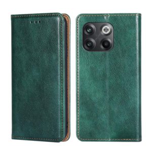 For OnePlus 10T Gloss Oil Solid Color Magnetic Leather Phone Case(Green) (OEM)