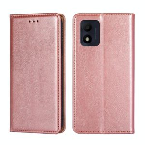 For Alcatel 1B 2022 Pure Color Magnetic Leather Phone Case(Rose Gold) (OEM)