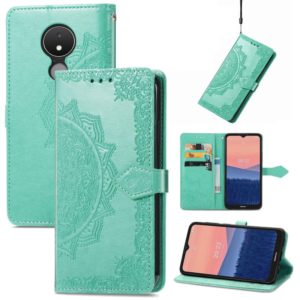 For Nokia C21 Mandala Flower Embossed Horizontal Flip Leather Phone Case(Green) (OEM)