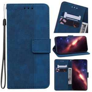 For Sony Xperia 1 IV Geometric Embossed Leather Phone Case(Blue) (OEM)