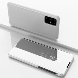 For Galaxy S20+ Plated Mirror Horizontal Flip Leather Case with Holder(Silver) (OEM)